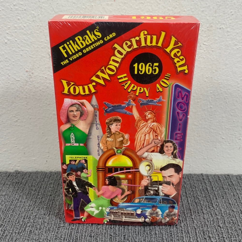 FLIKBAKS Your Wonderful Year 1965 Happy 40th VHS 2005 A Video Greeting Card New